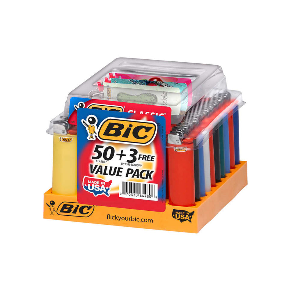 BIC LIGHTER PACK 50CT BOX - PLUS 3 FREE