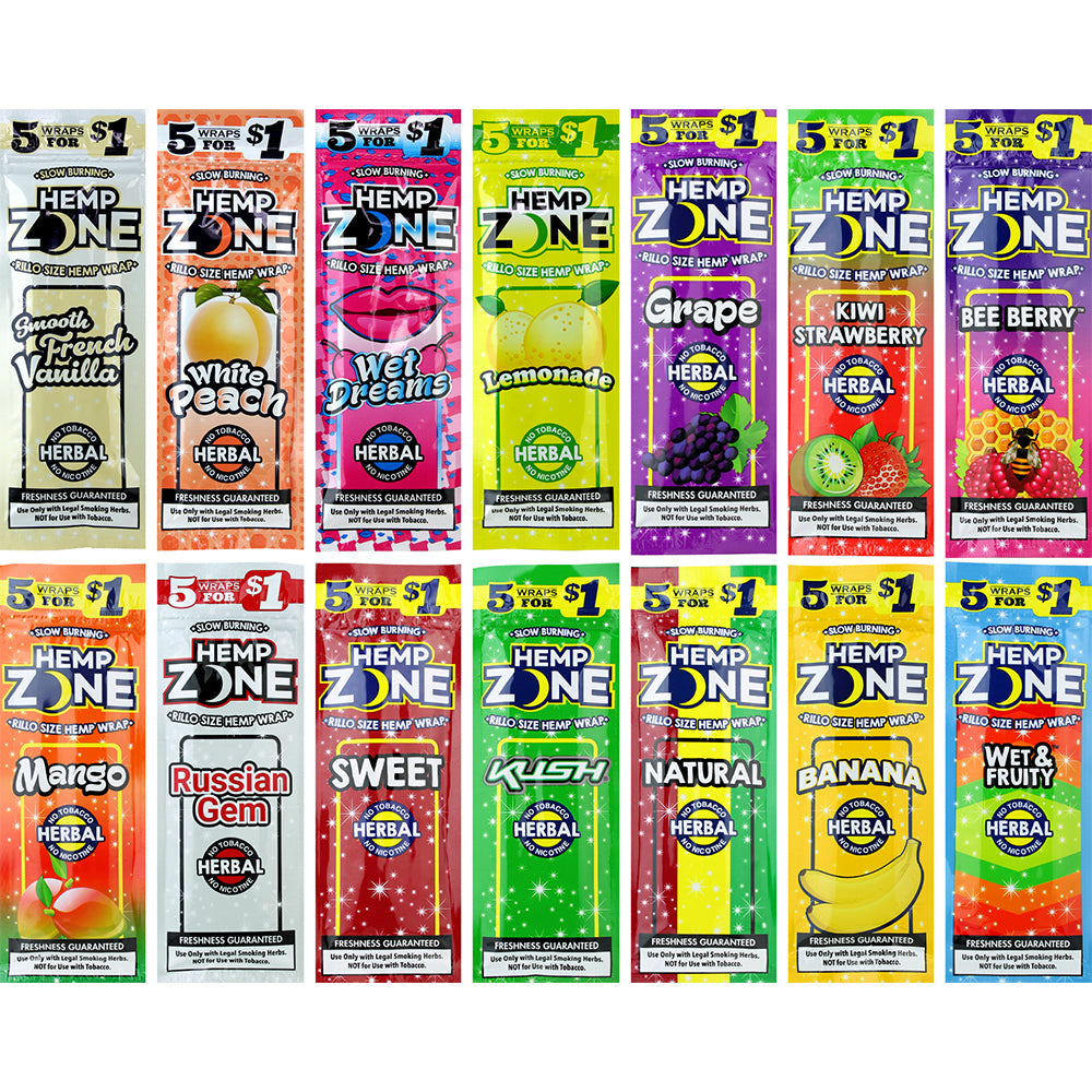 HEMP ZONE RILLO HEMP WRAP - 15CT BOX