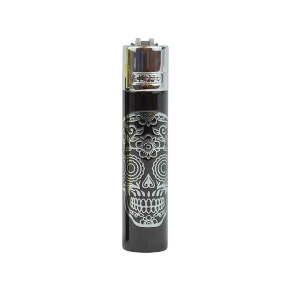 CLIPPER FULL METAL LIGHTER SUGAR SKULL 12CT