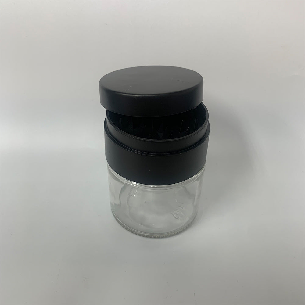 3OZ GLASS JAR W/ GRINDER TOP