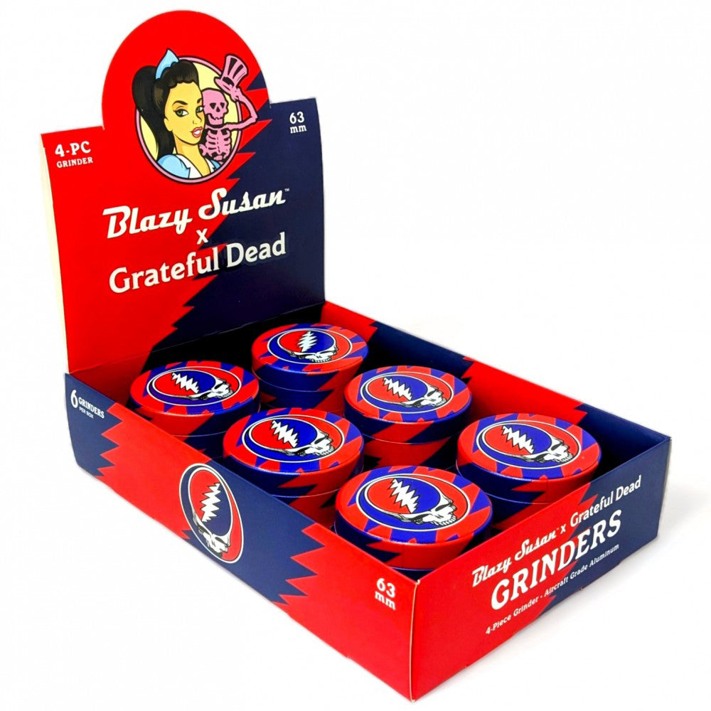 BLAZY SUSAN X GRATEFUL DEAD 4PC 63MM GRINDER