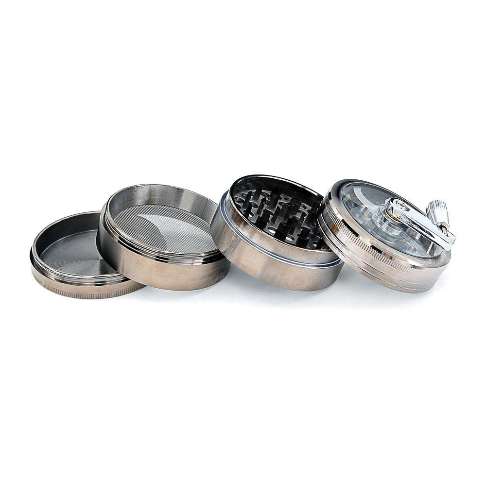 CHROMIUM CRUSHER HANDLE TAPER SEE THRU GRINDER 4PC