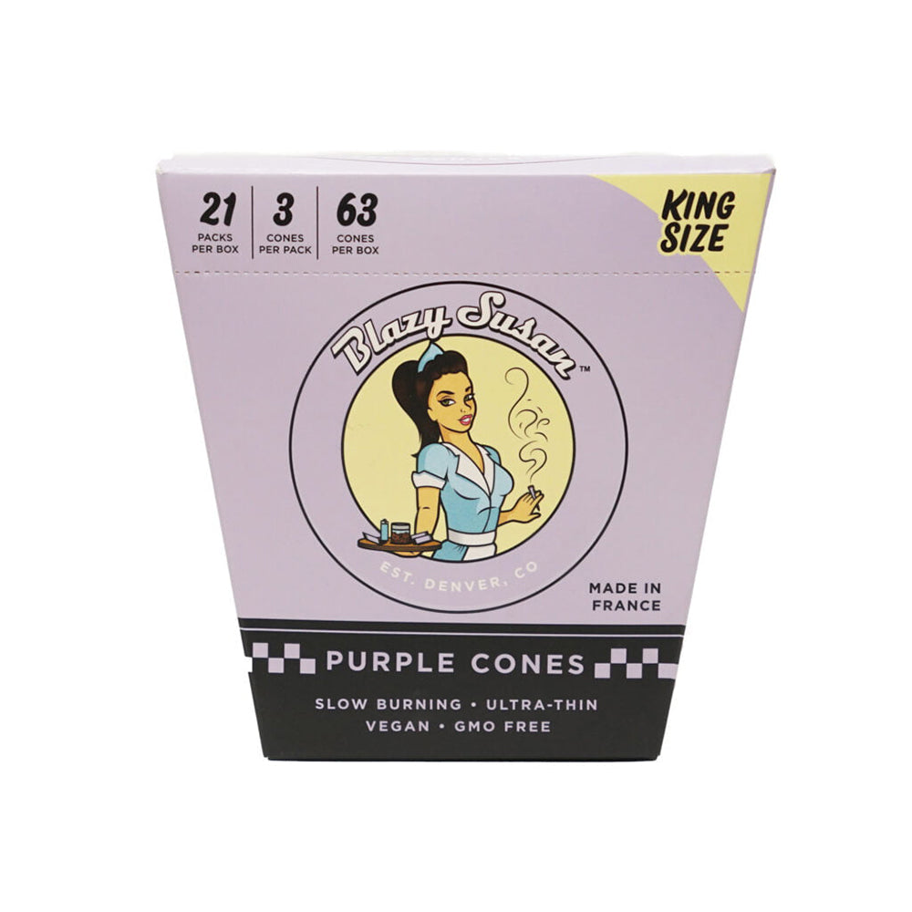 BLAZY SUSAN PURPLE KING SIZE CONES 3PK - 21CT