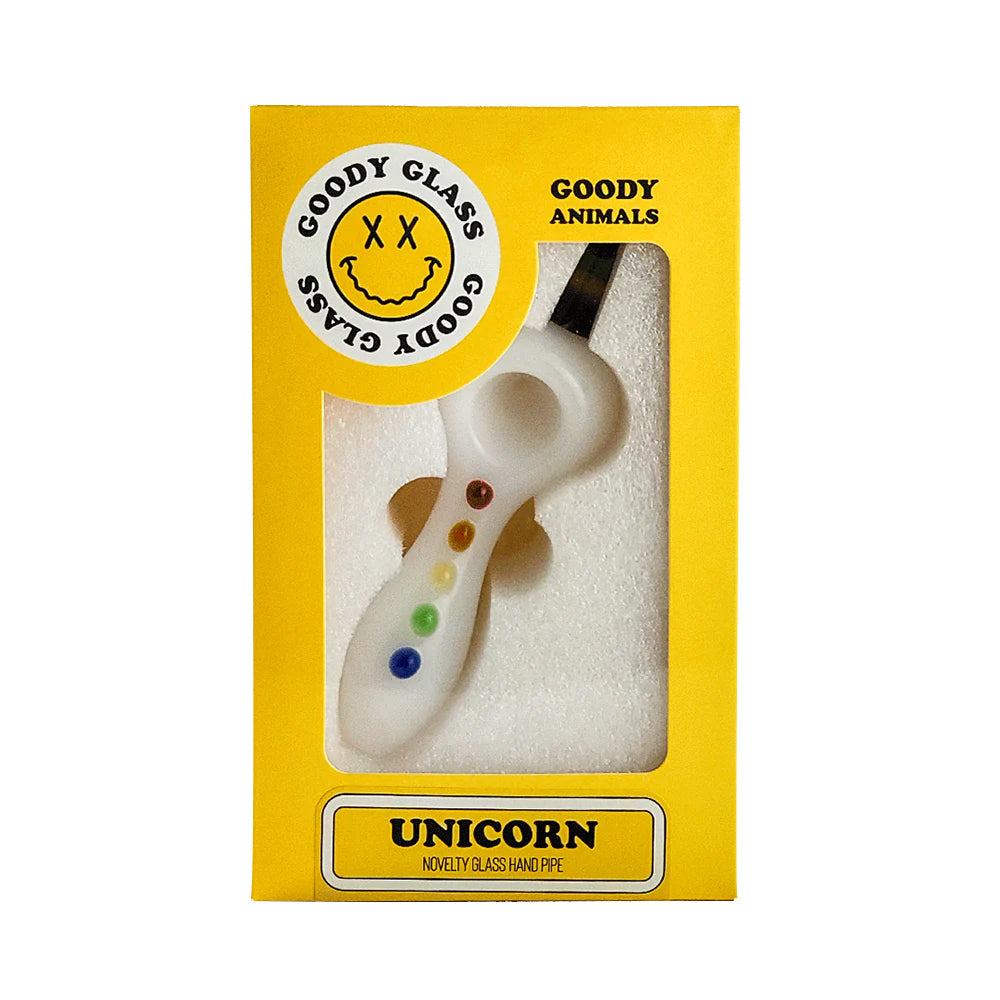 GOODY GLASS UNICORN HAND PIPE