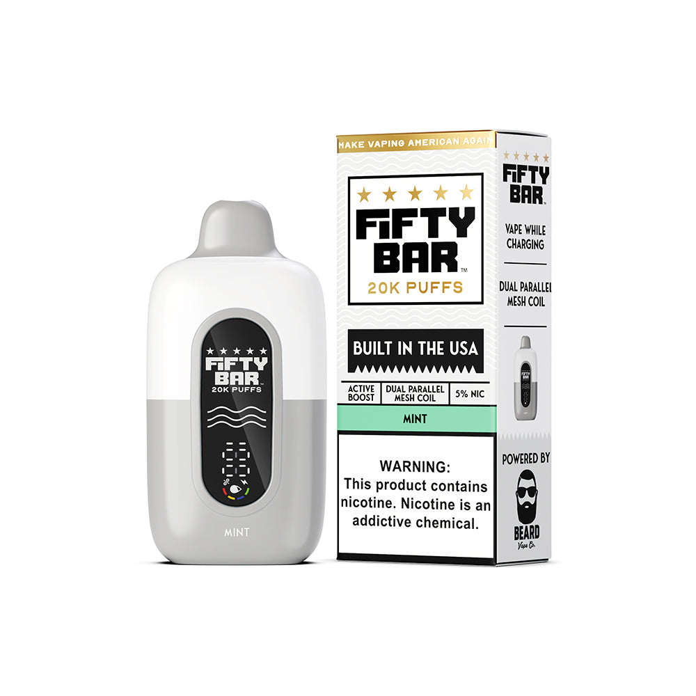FIFTY BAR WHITE V2 5% 20000 PUFF DISPOSABLE 5CT