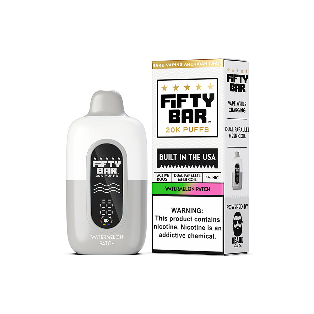 FIFTY BAR WHITE V2 5% 20000 PUFF DISPOSABLE 5CT