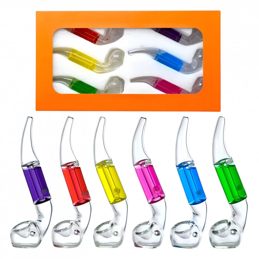 APEX 6" GLASS SHERLOCK HAND PIPE 6CT