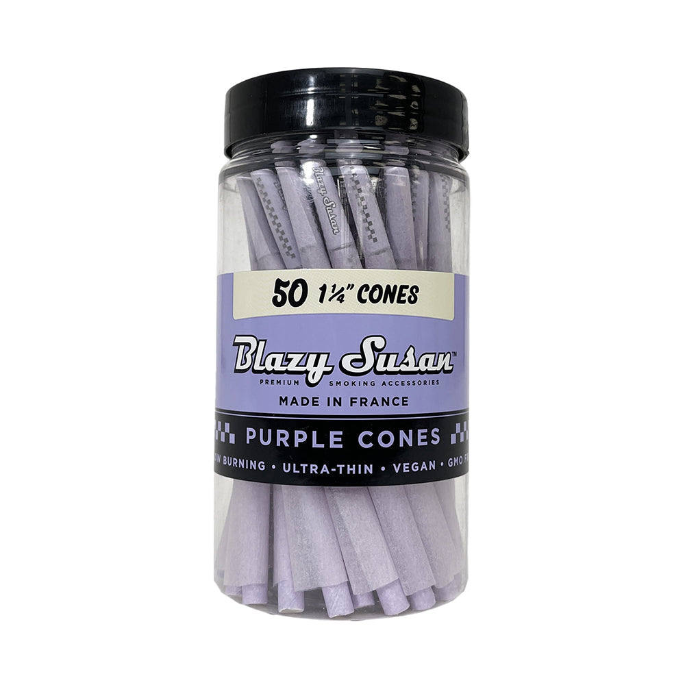 BLAZY SUSAN PURPLE 1 1/4 CONES 50CT